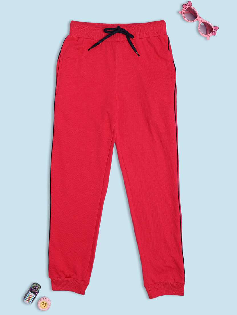 boys solid mid rise joggers