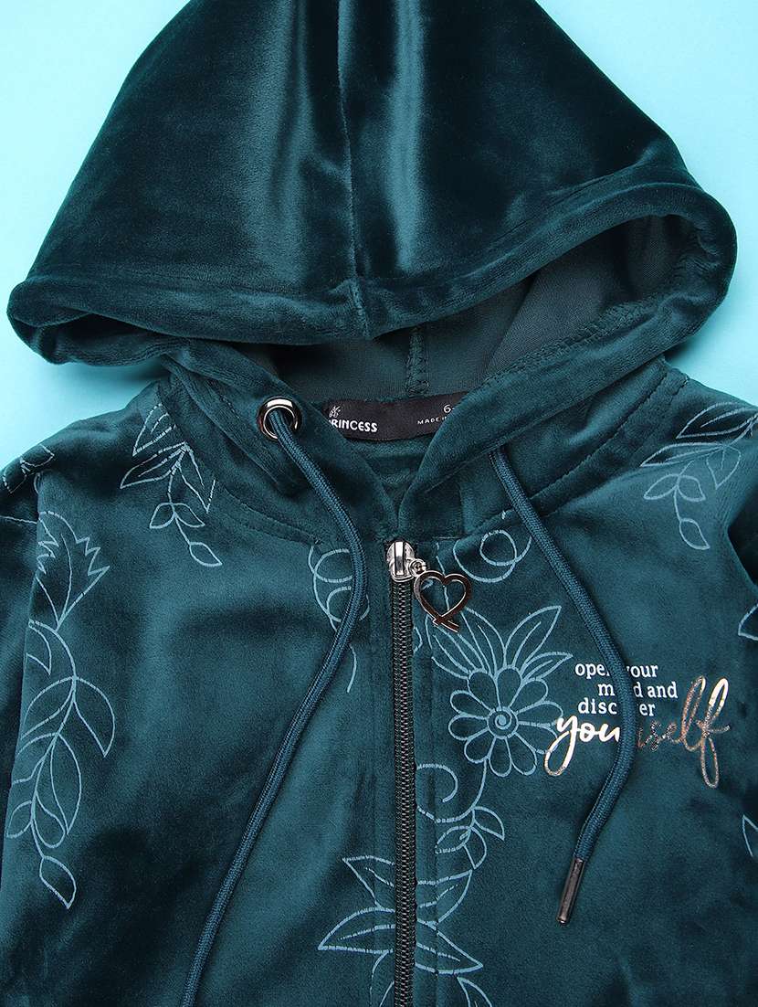 girls printed hooded full length set - 22014096 -  Standard Image - 2