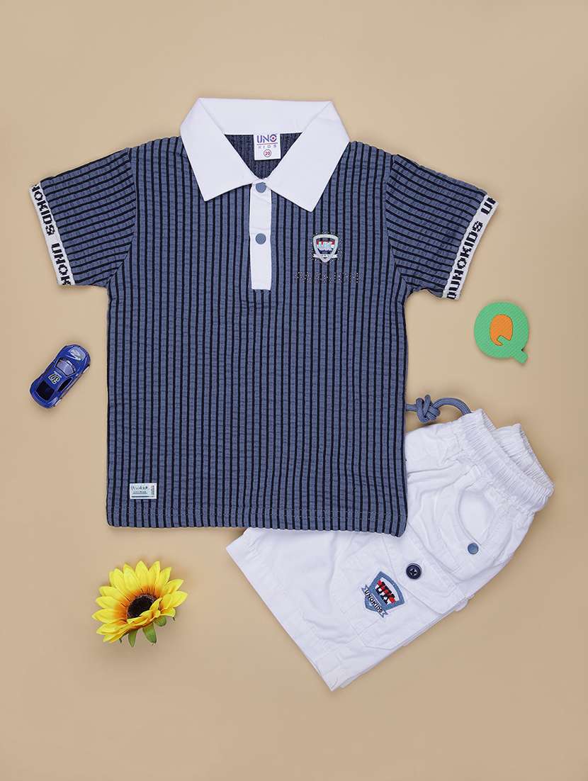 boys printed t-shirt and shorts set