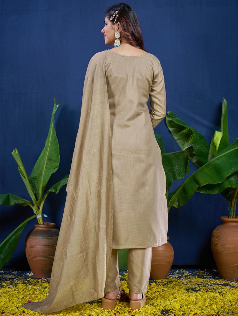 women three quarter sleeve kurta pant with dupatta set - 22014199 - Standard Image - 2