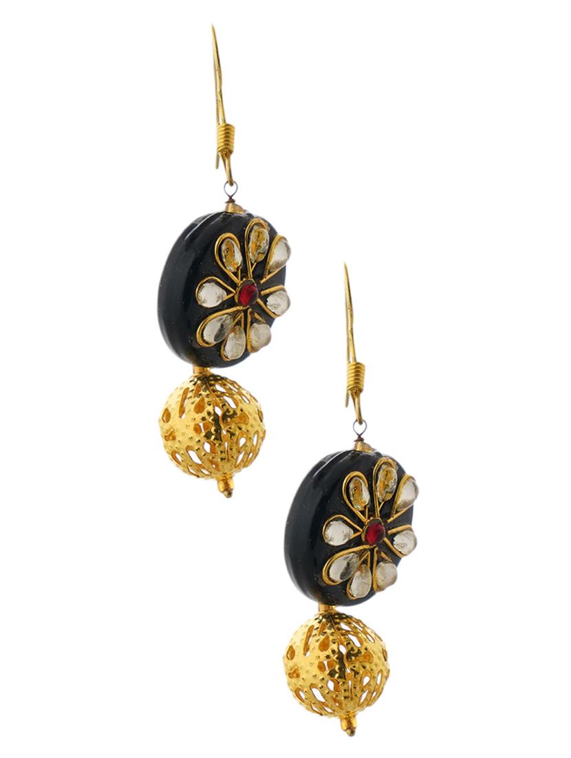 vinatge gold & black classic design drop stylish earrings - 22014515 - Standard Image - 2