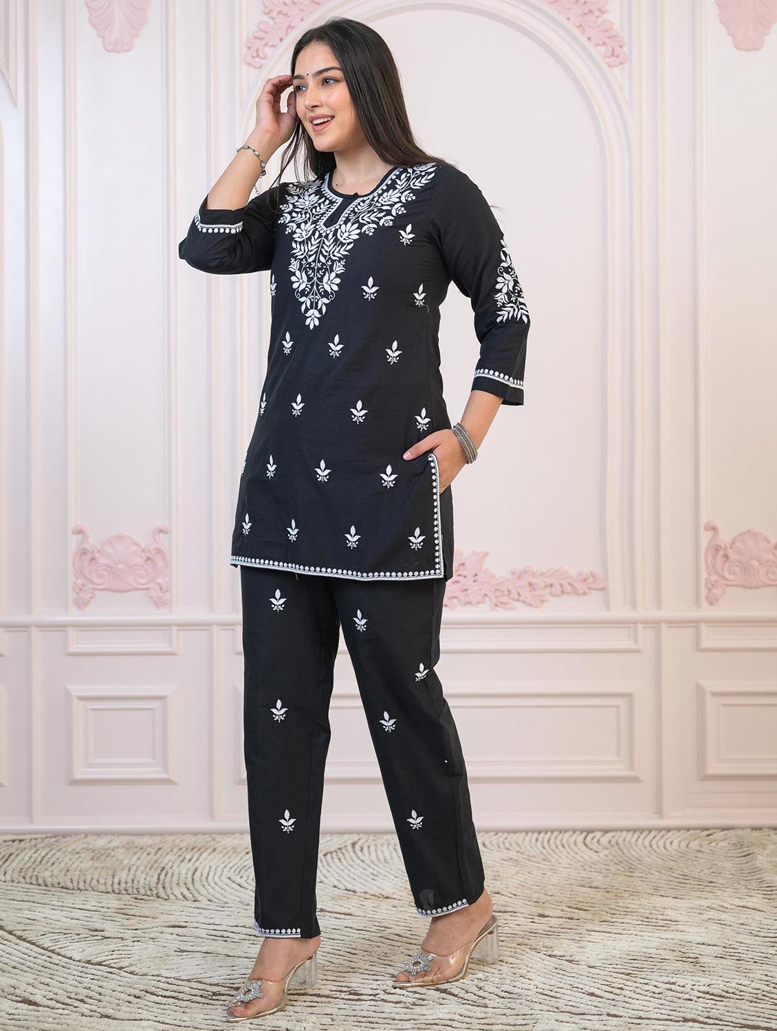 women three quarter sleeve ethnic co-ord set - 22014533 - Standard Image - 2