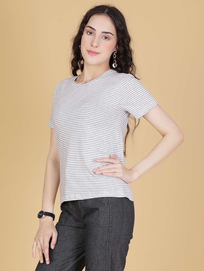 grey melange cotton regular tshirt - 22014614 -  Standard Image - 2