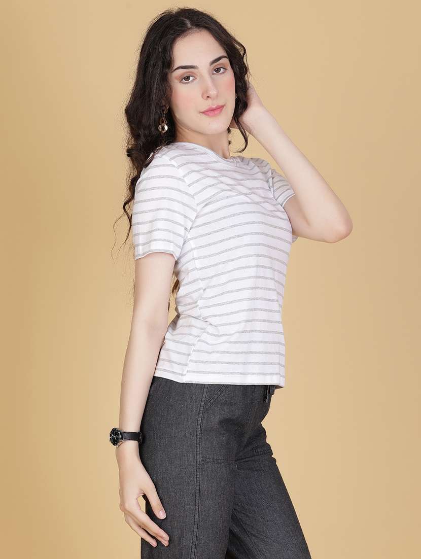 grey melange cotton regular tshirt - 22014618 -  Standard Image - 2