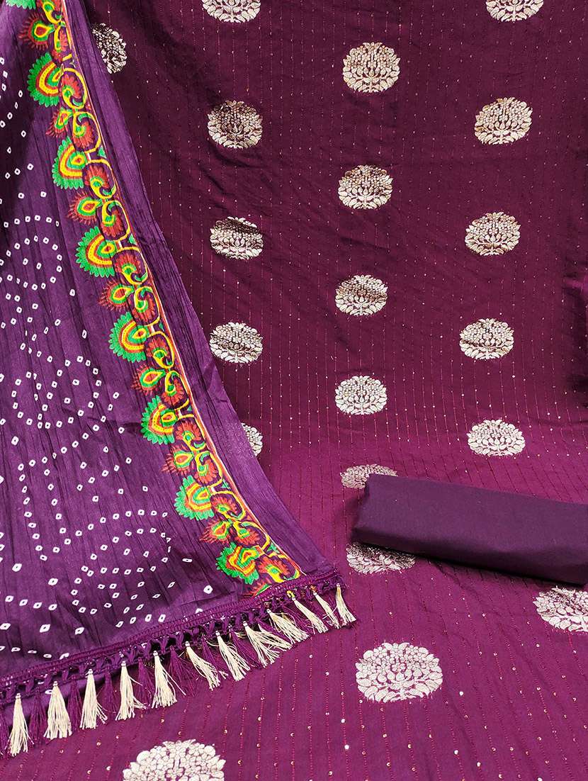 women self design zari work unstitched suit set - 22016409 -  Standard Image - 2