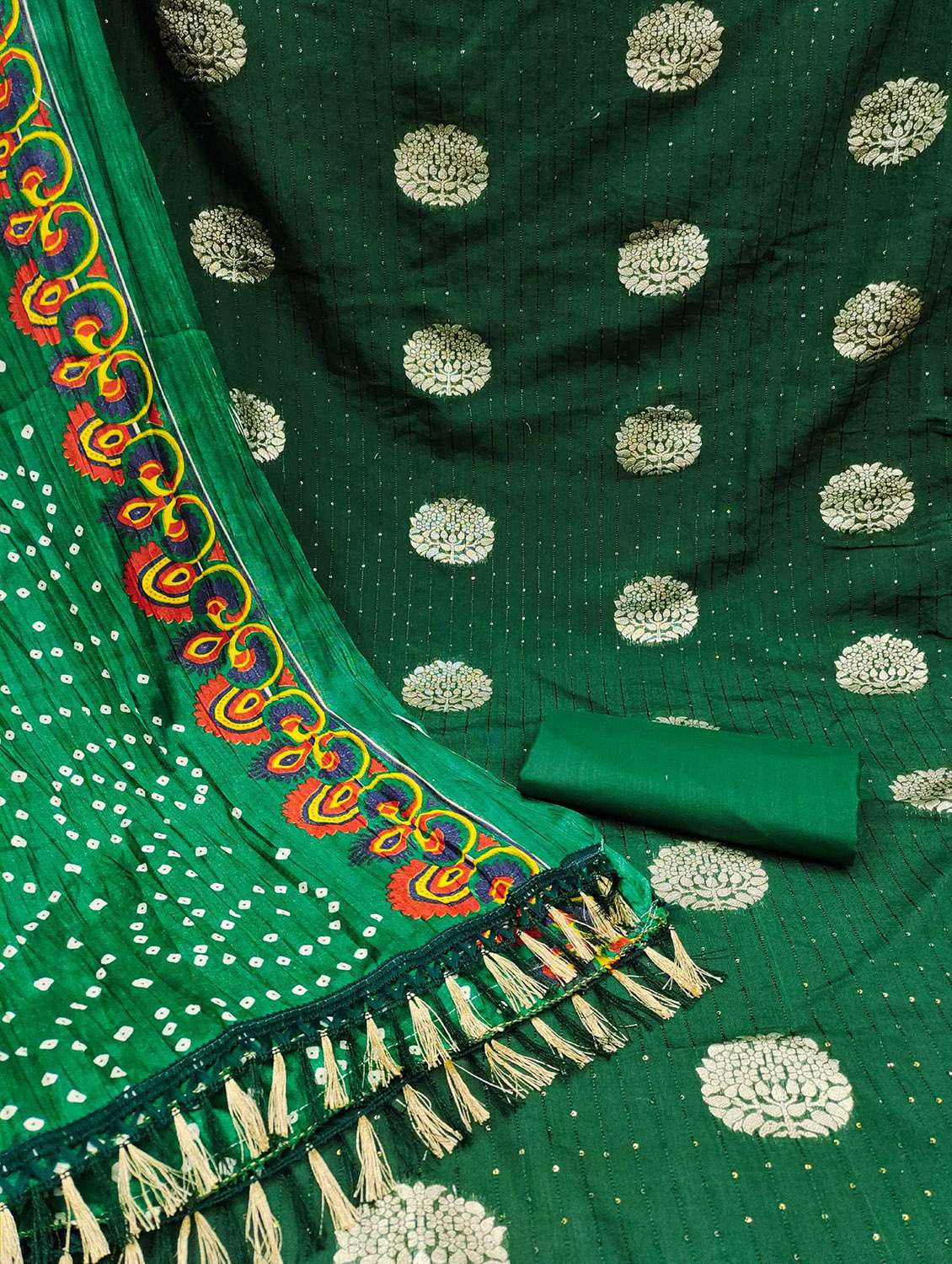 women self design zari work unstitched suit set - 22016413 -  Standard Image - 2