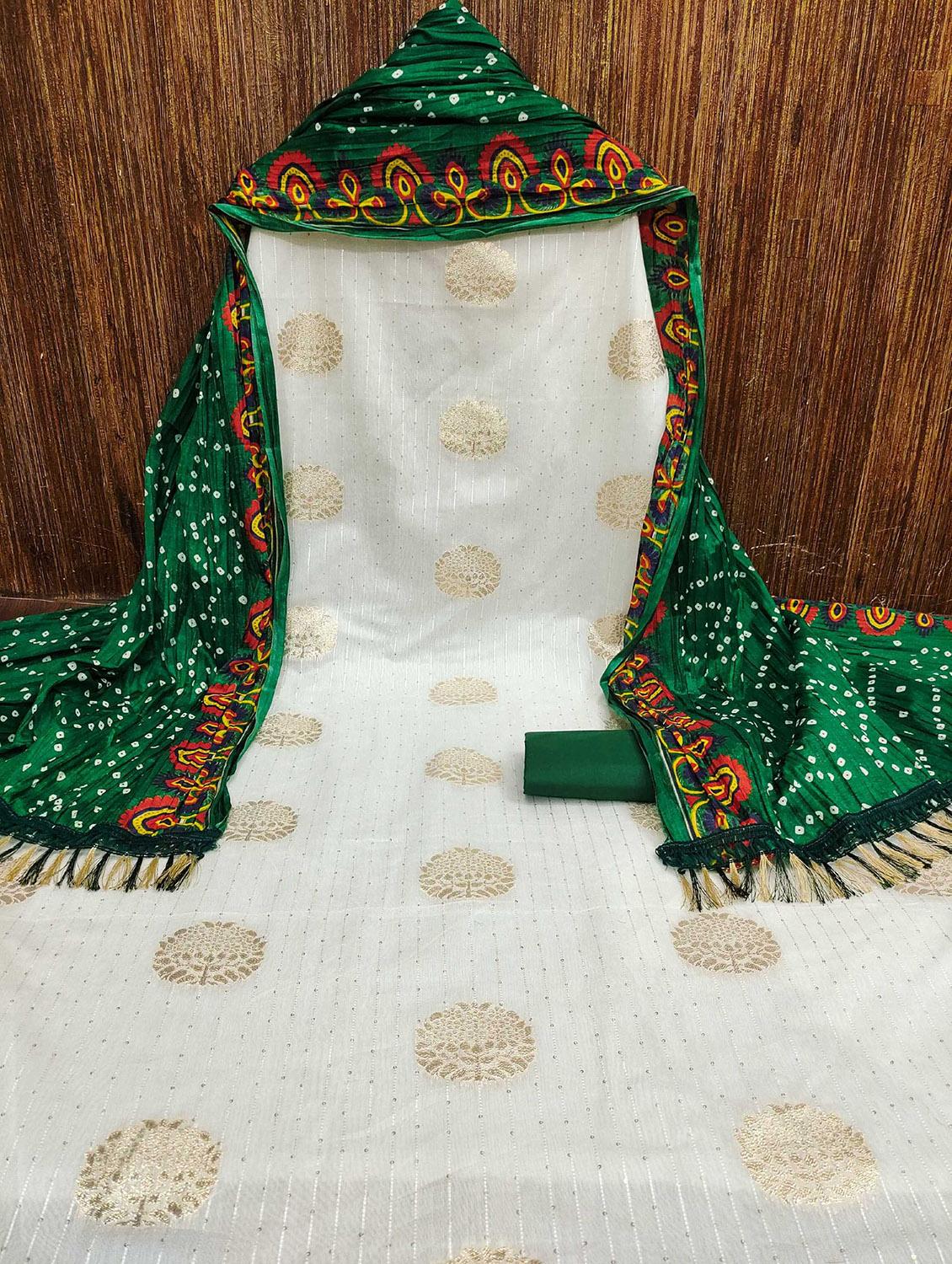 women self design zari work unstitched suit set - 22016414 - Standard Image - 2