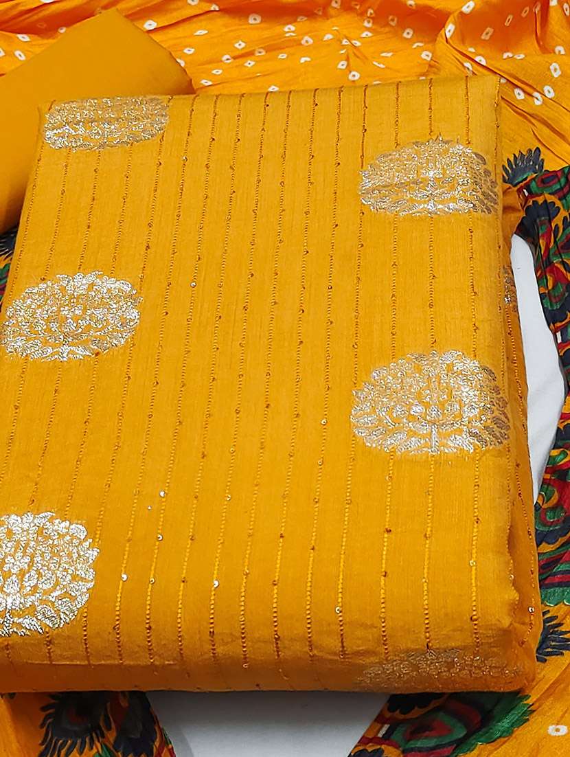 women self design zari work unstitched suit set - 22016415 -  Standard Image - 2