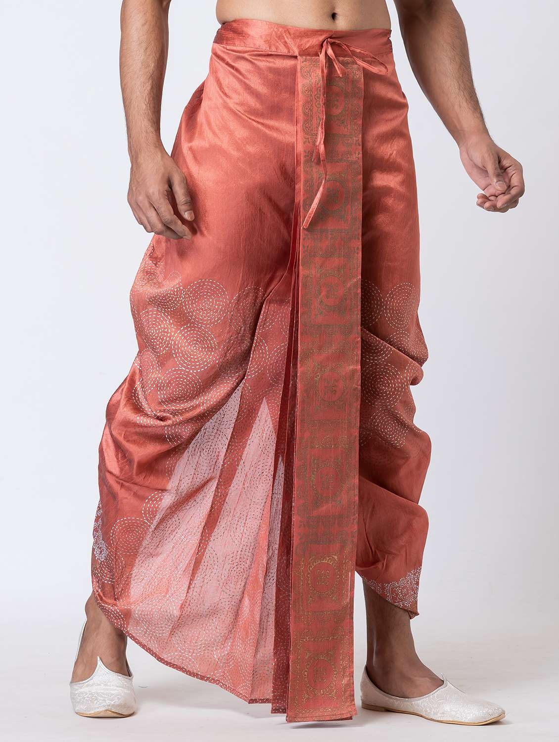 men printed mid rise draped dhoti - 22016465 -  Standard Image - 2