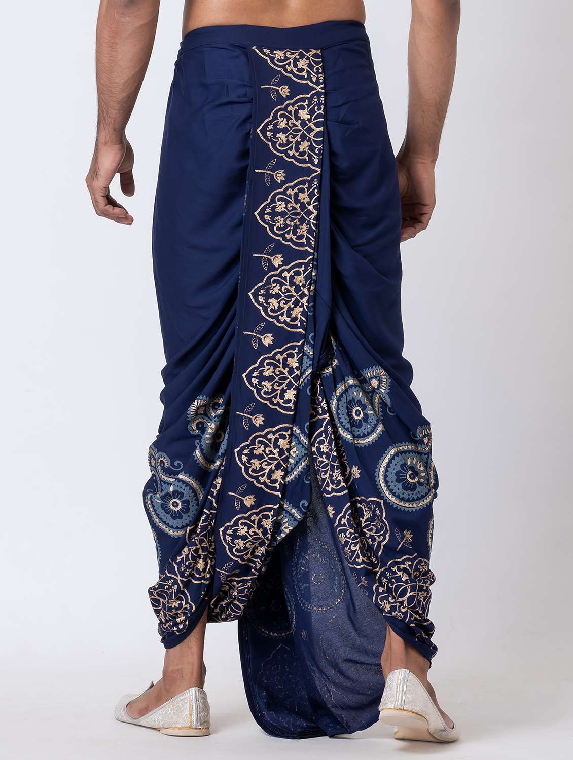 men printed mid rise draped dhoti - 22016466 -  Standard Image - 2