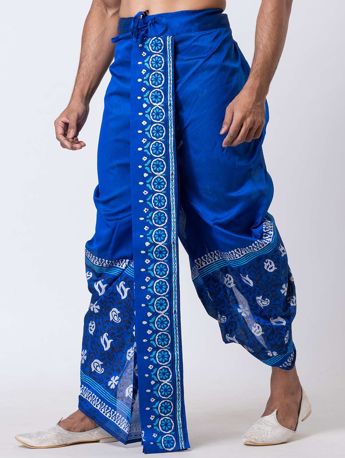 men printed mid rise draped dhoti - 22016471 -  Standard Image - 2