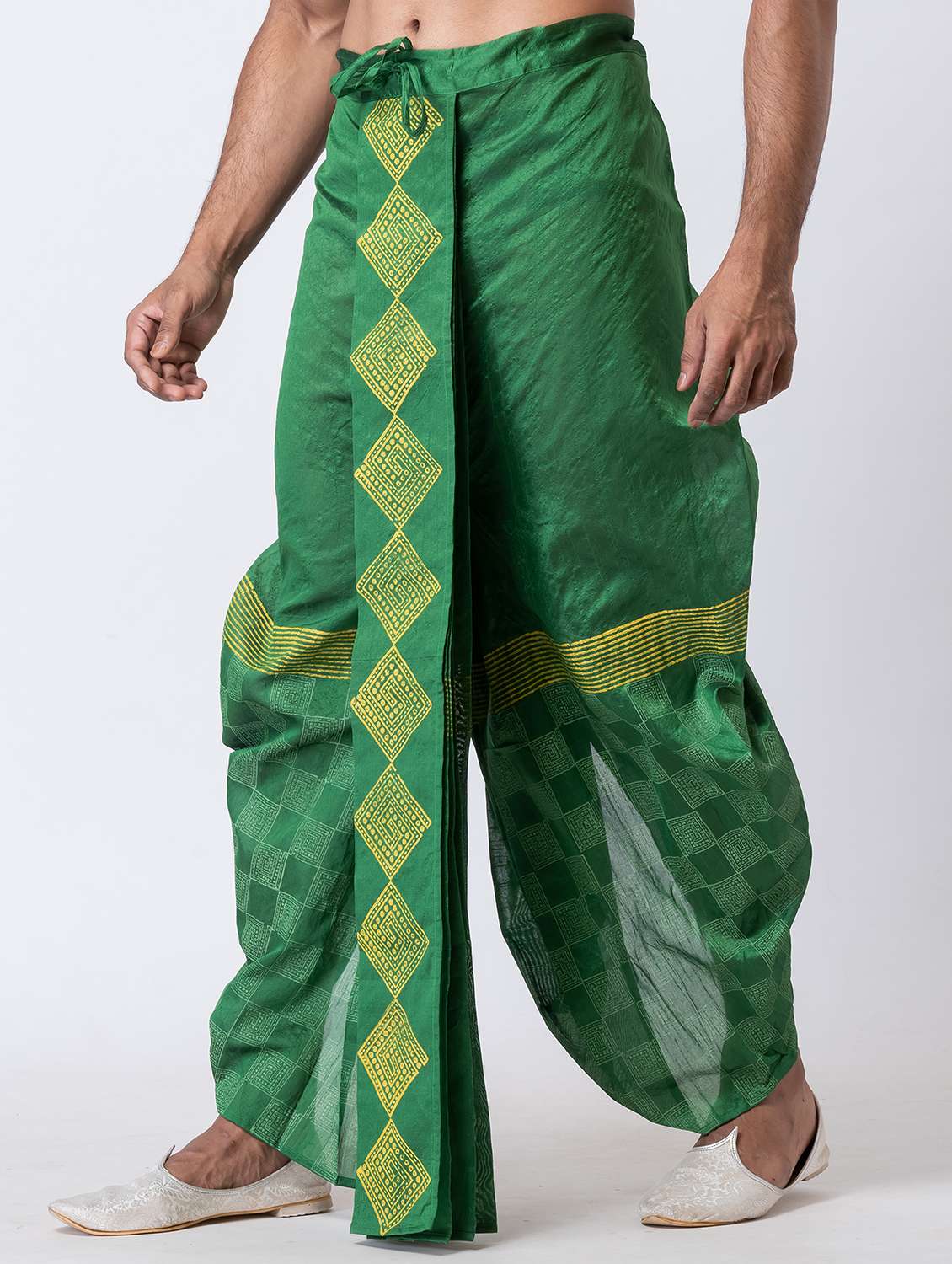 men printed mid rise draped dhoti - 22016473 -  Standard Image - 2
