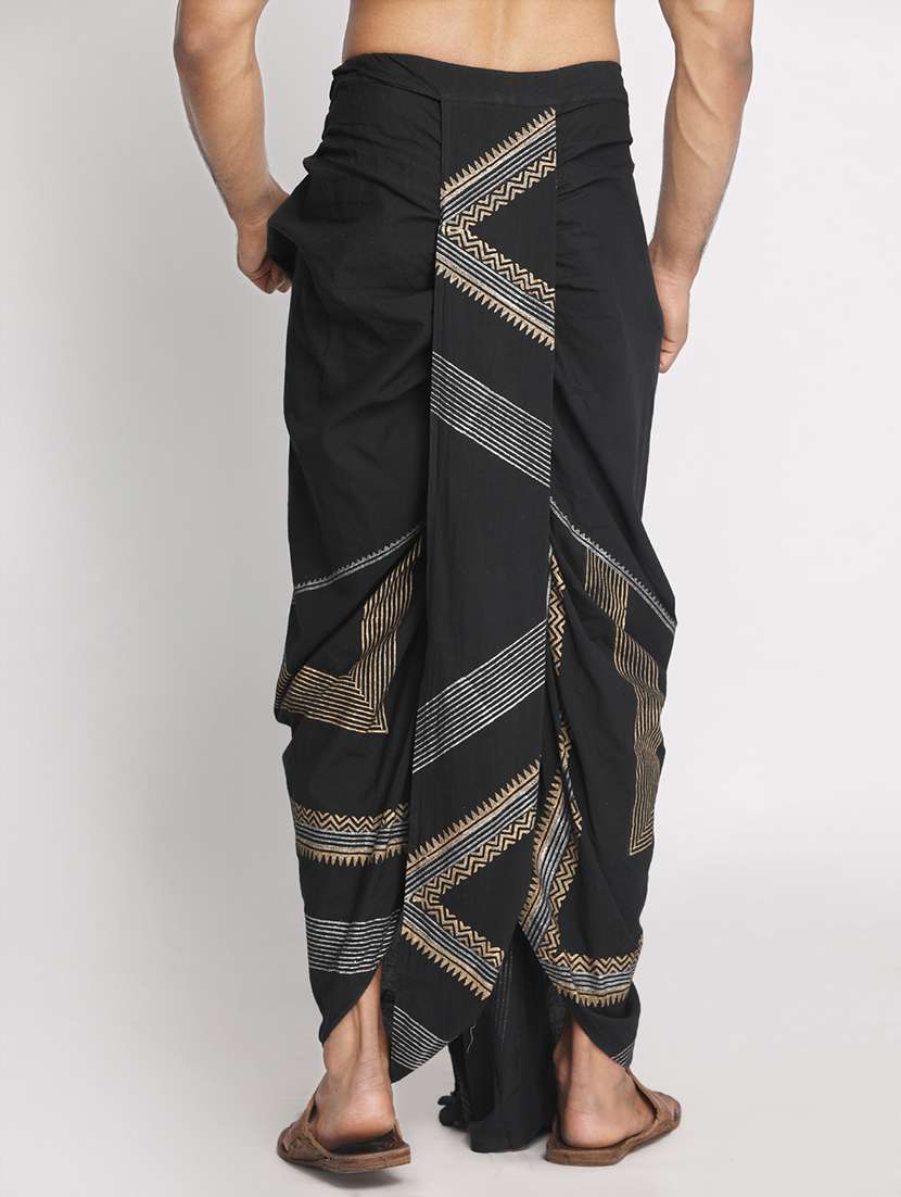 men printed mid rise draped dhoti - 22016475 -  Standard Image - 2