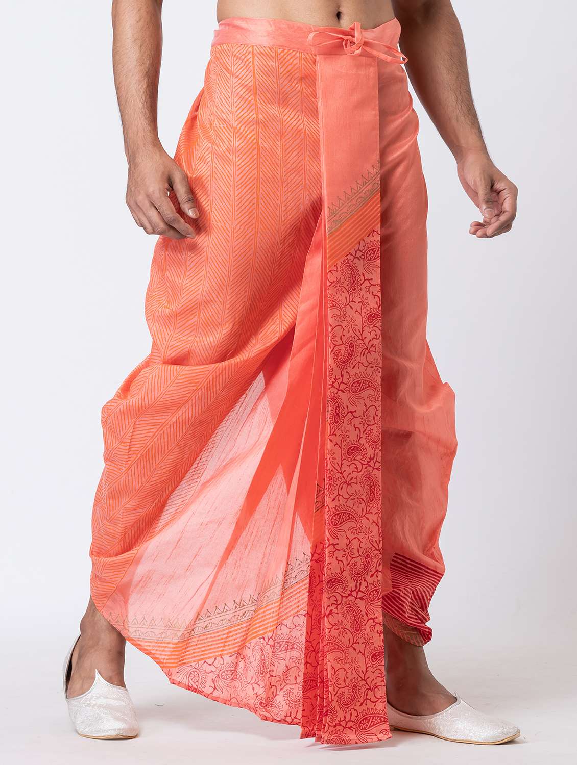men printed mid rise draped dhoti - 22016477 -  Standard Image - 2