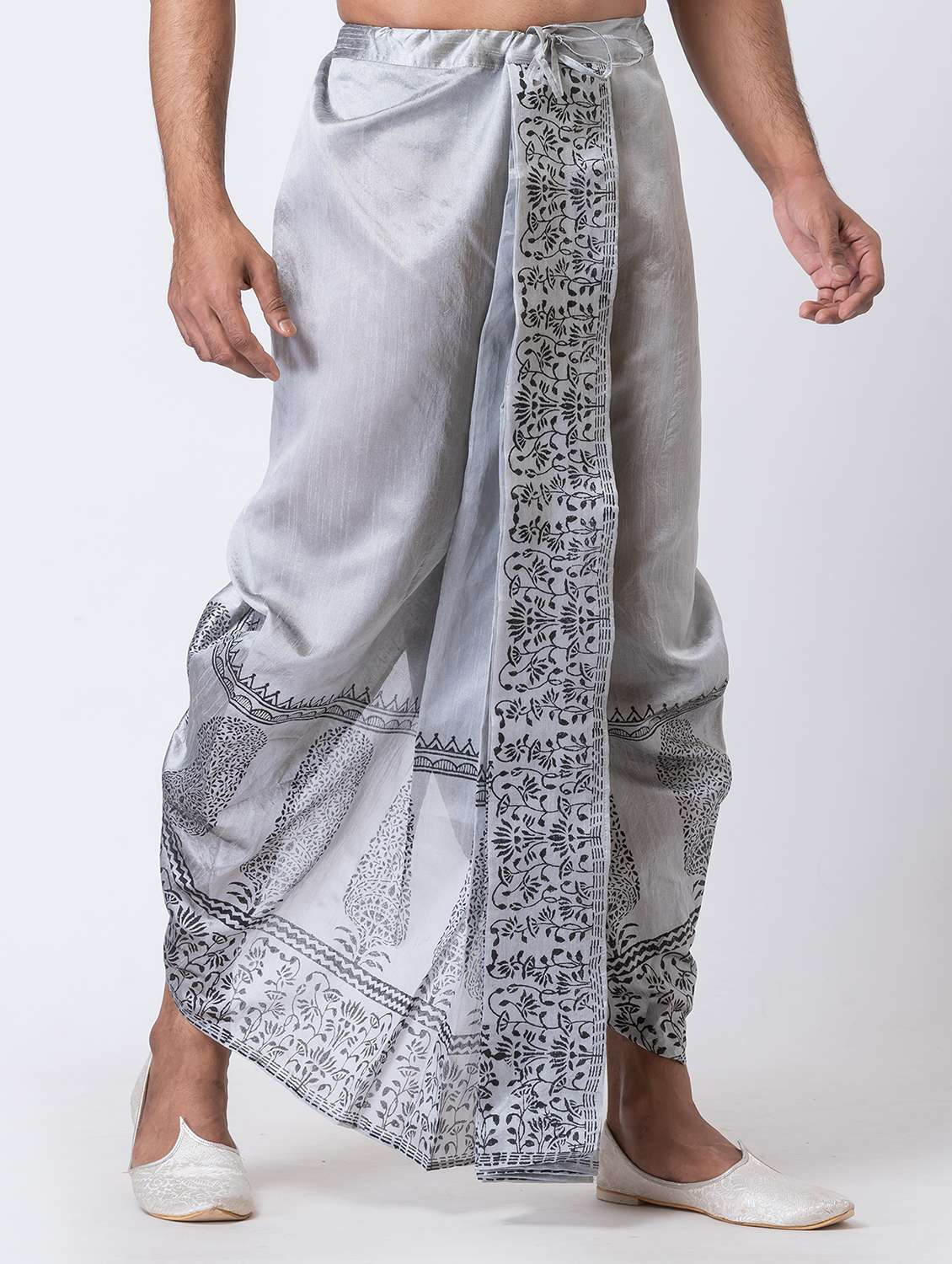 men printed mid rise draped dhoti - 22016478 -  Standard Image - 2