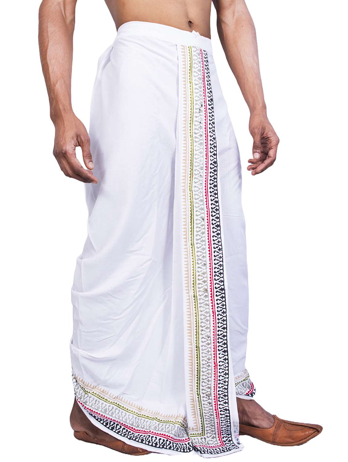 men printed mid rise draped dhoti - 22016482 -  Standard Image - 2