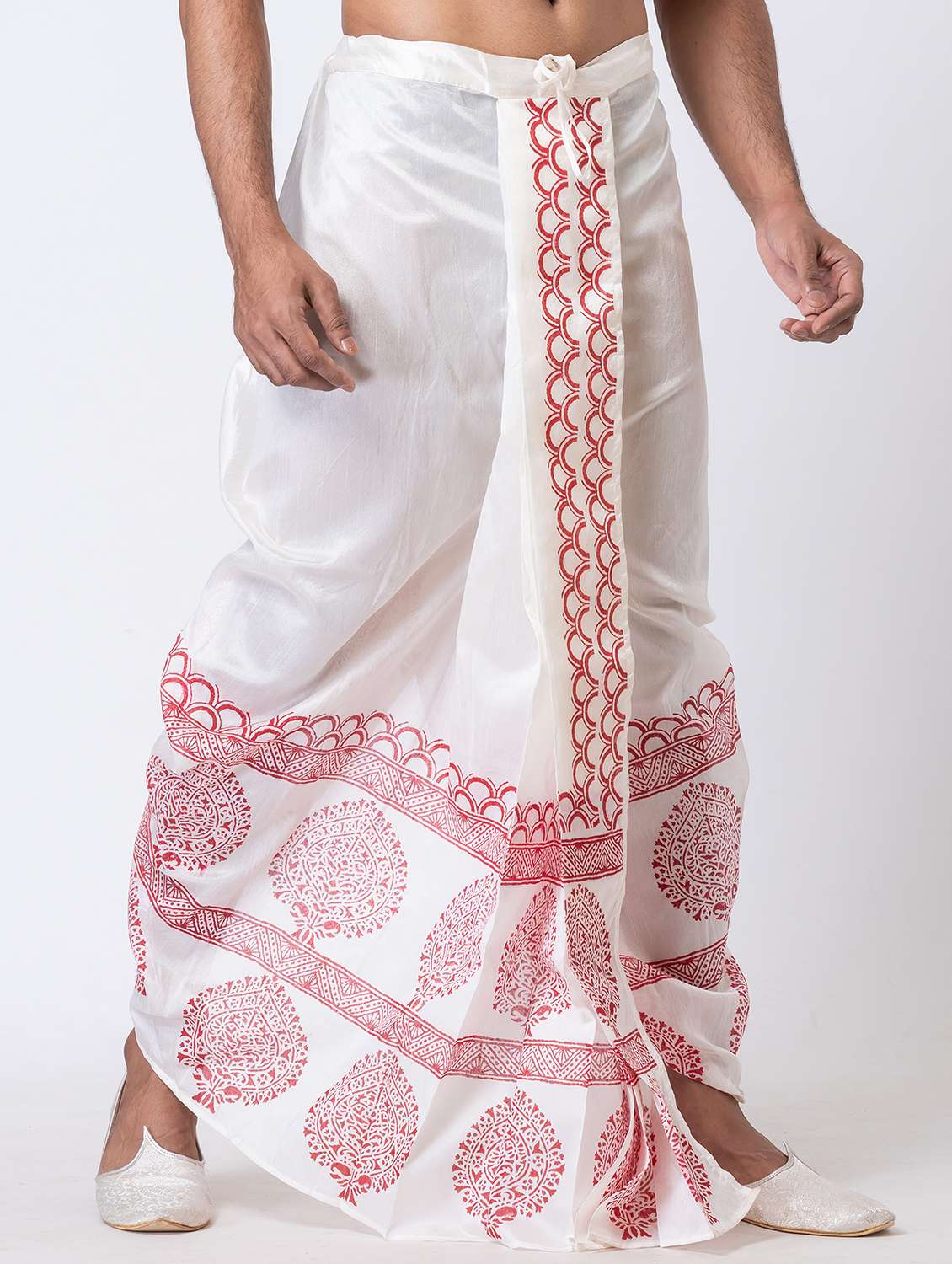 men printed mid rise draped dhoti - 22016484 -  Standard Image - 2