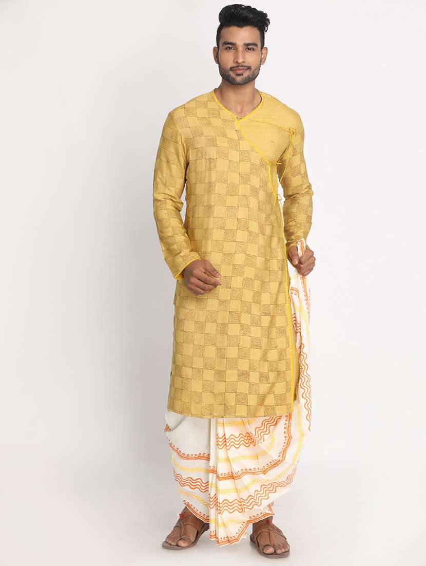 men printed mid rise draped dhoti - 22016486 -  Standard Image - 2