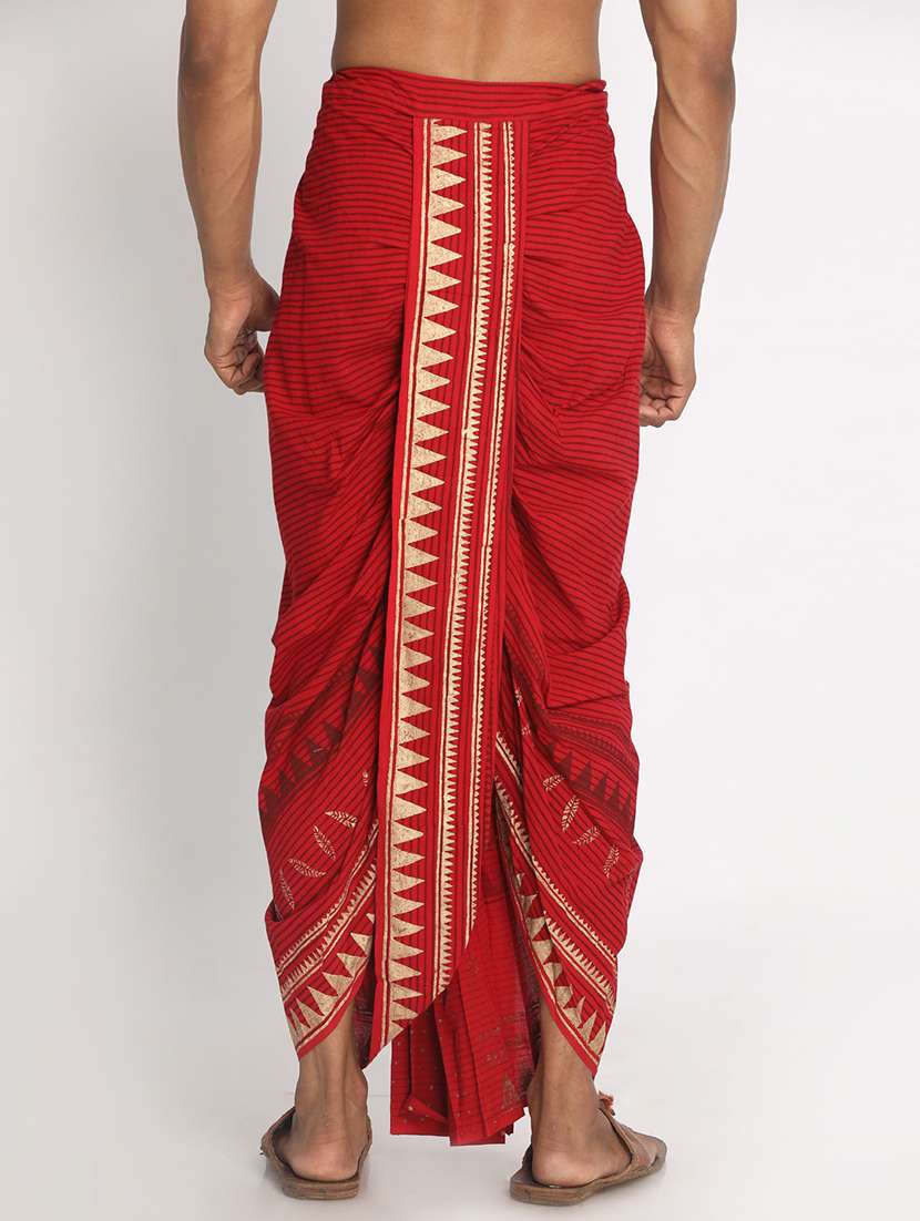 men printed mid rise draped dhoti - 22016488 -  Standard Image - 2