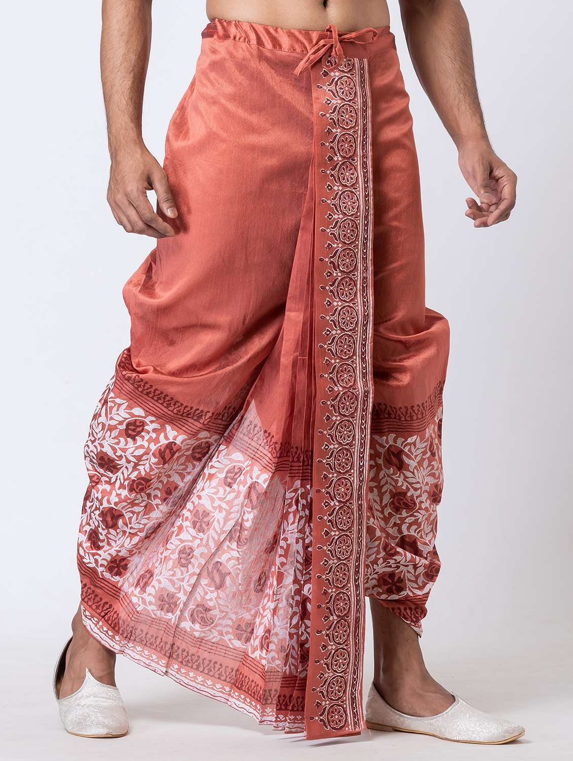 men printed mid rise draped dhoti - 22016489 -  Standard Image - 2