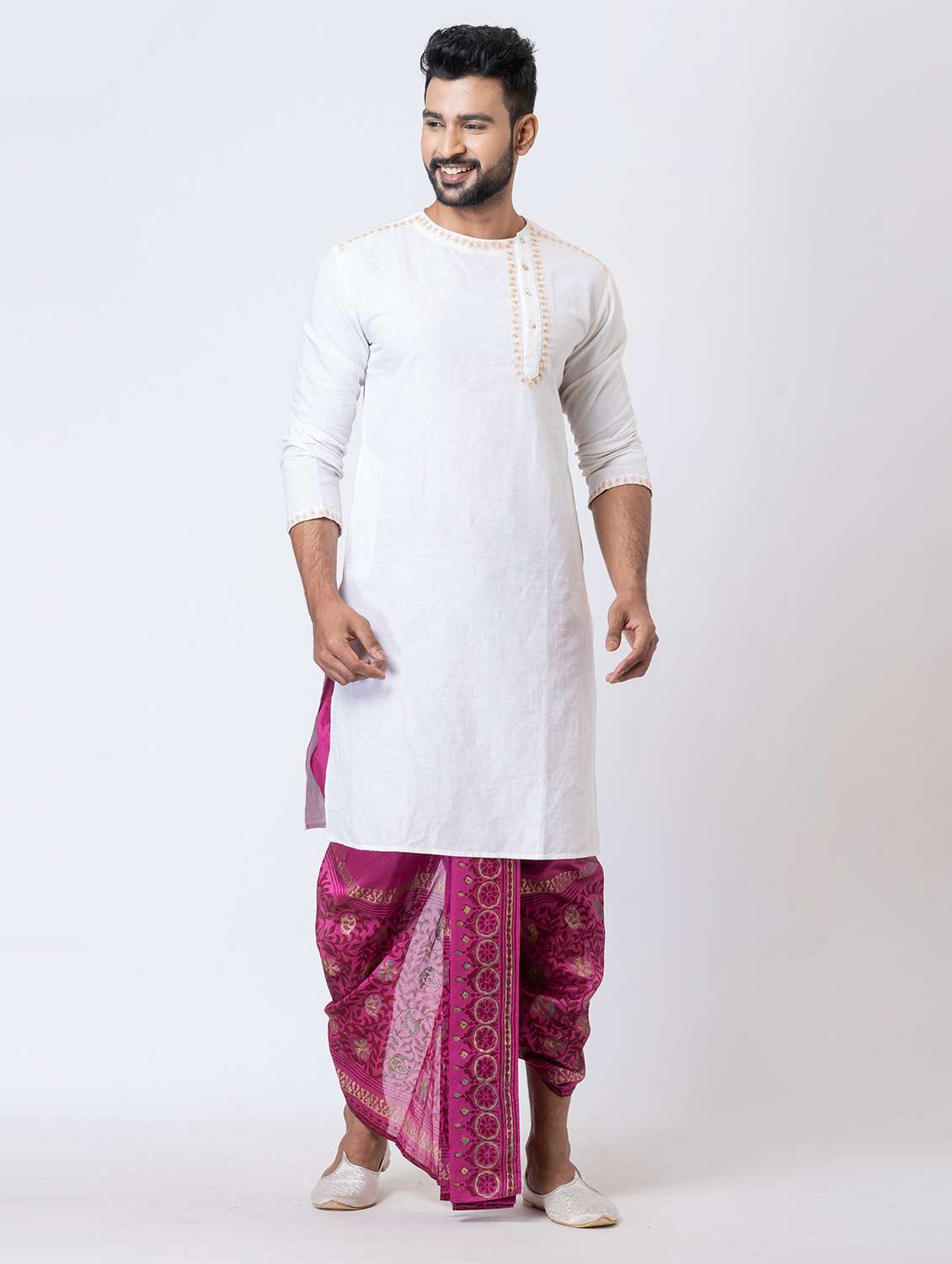 men printed mid rise draped dhoti - 22016493 -  Standard Image - 2