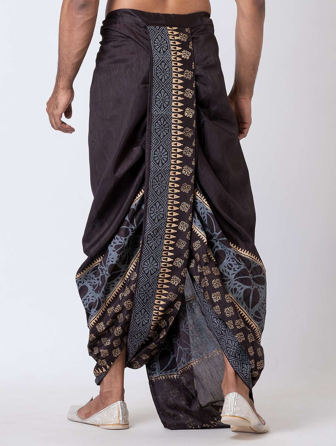 men printed mid rise draped dhoti - 22016495 -  Standard Image - 2