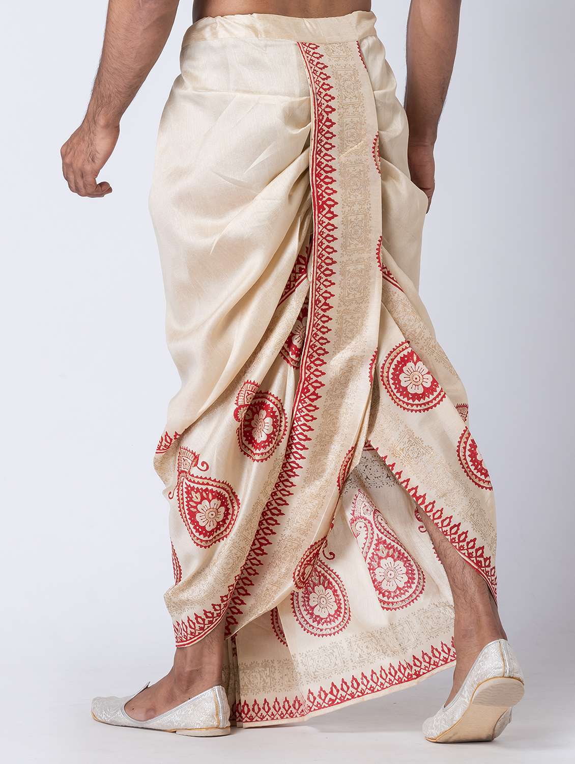 men printed mid rise draped dhoti - 22016502 -  Standard Image - 2