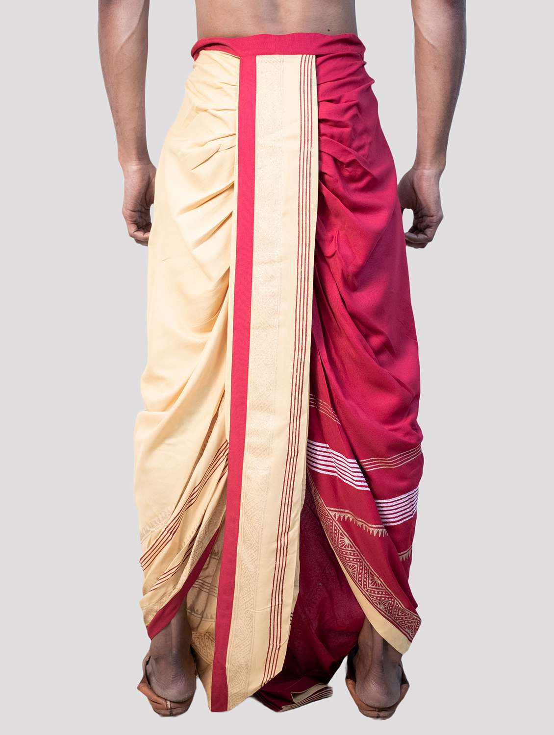 men printed mid rise draped dhoti - 22016504 -  Standard Image - 2
