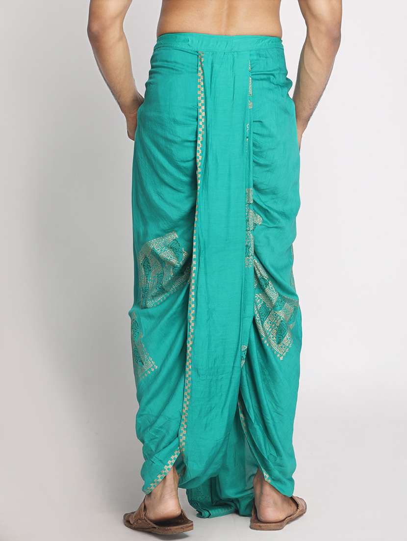 men printed mid rise draped dhoti - 22016507 -  Standard Image - 2