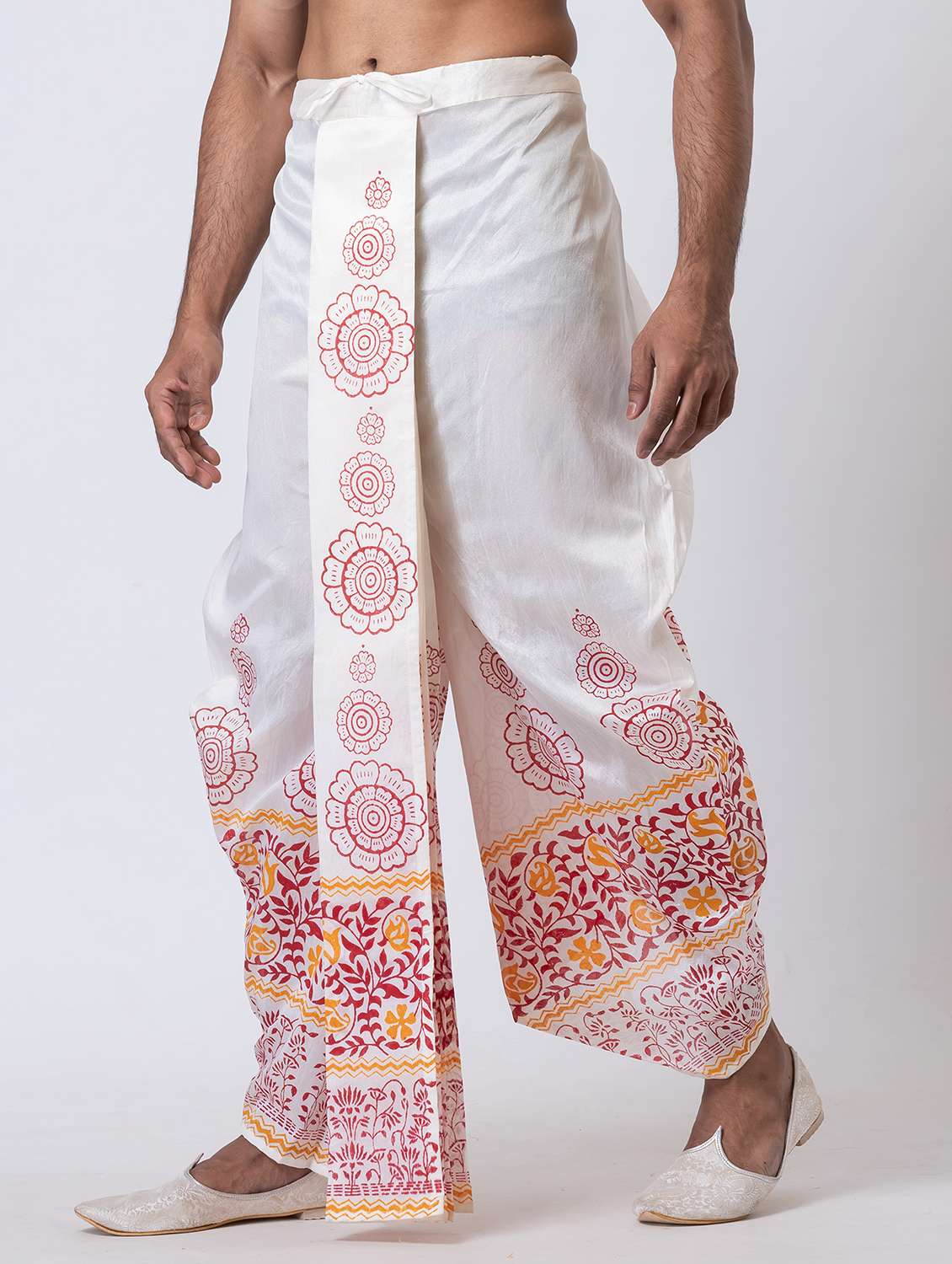 men printed mid rise draped dhoti - 22016512 -  Standard Image - 2