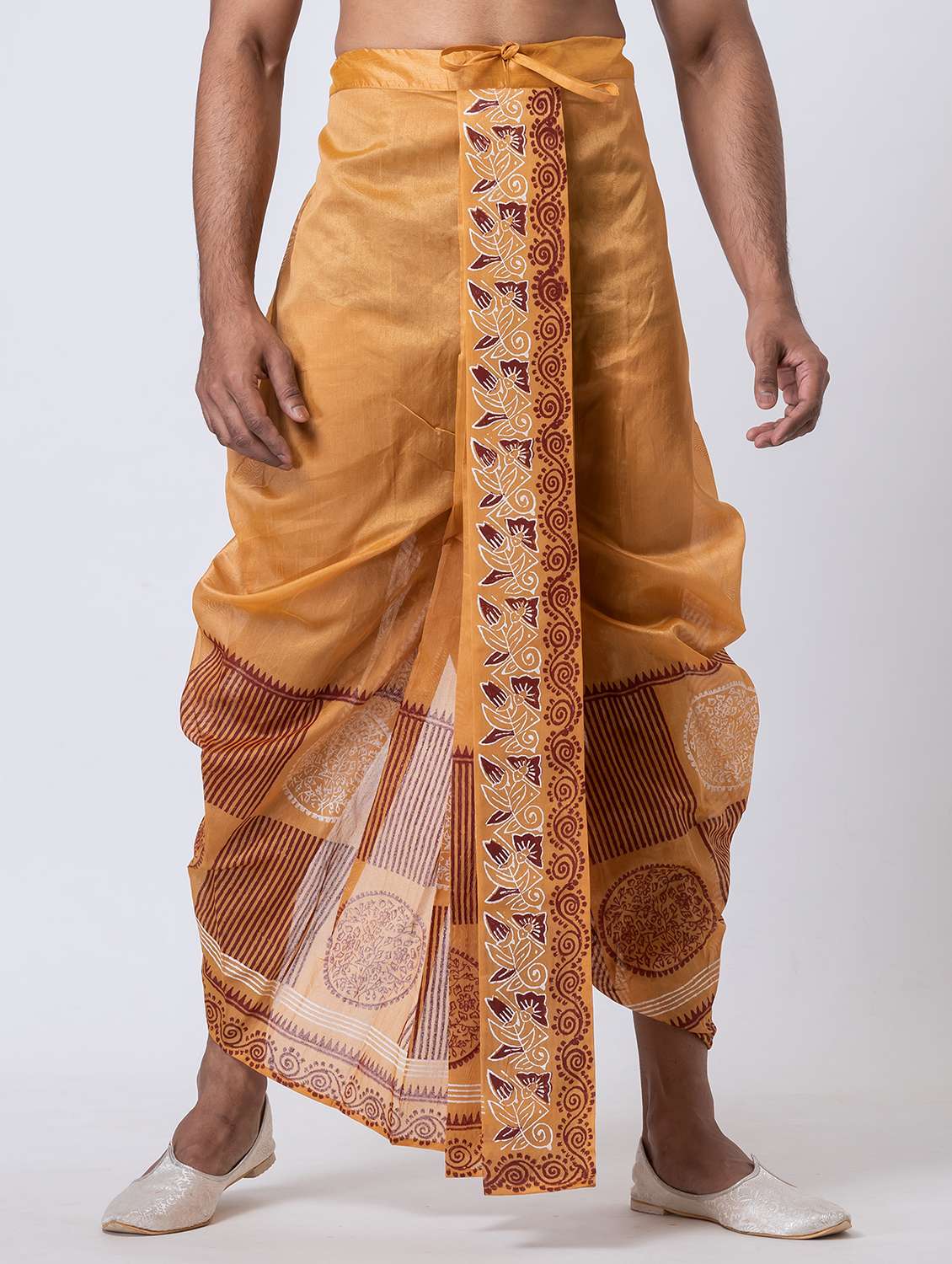 men printed mid rise draped dhoti - 22016514 -  Standard Image - 2