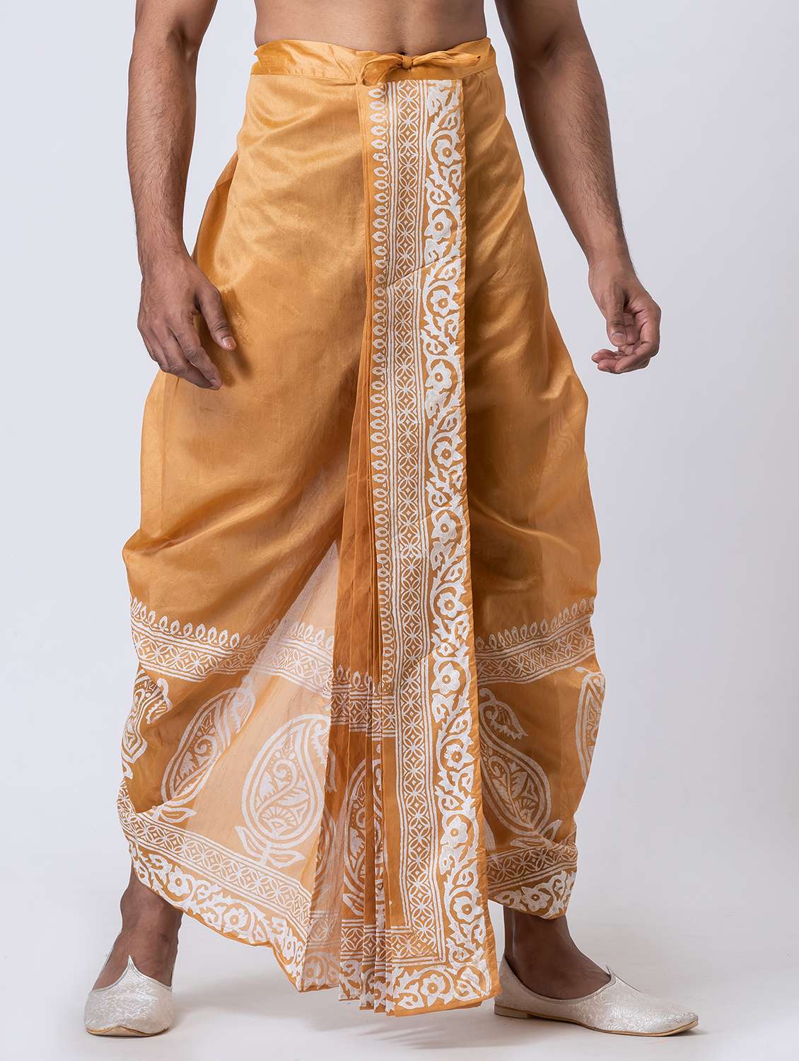 men printed mid rise draped dhoti - 22016517 -  Standard Image - 2