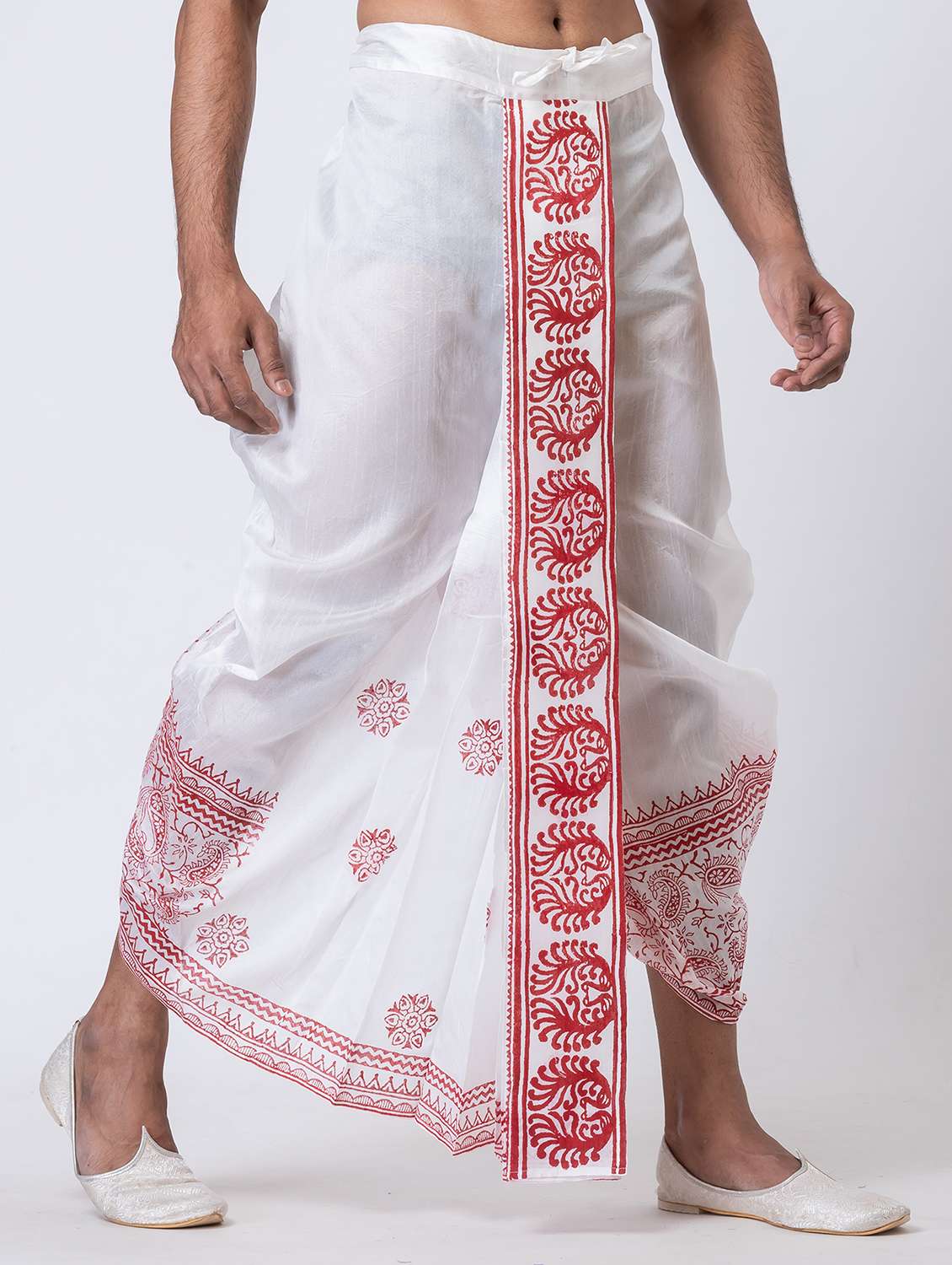 men printed mid rise draped dhoti - 22016518 -  Standard Image - 2