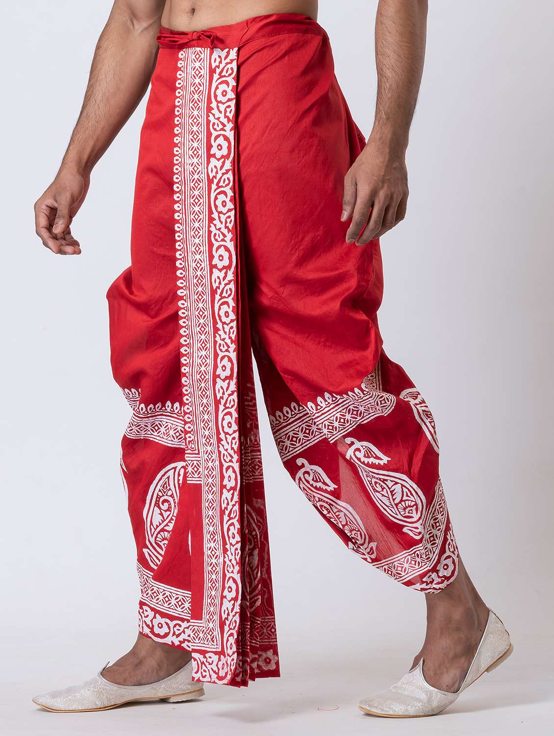 men printed mid rise draped dhoti - 22016519 -  Standard Image - 2