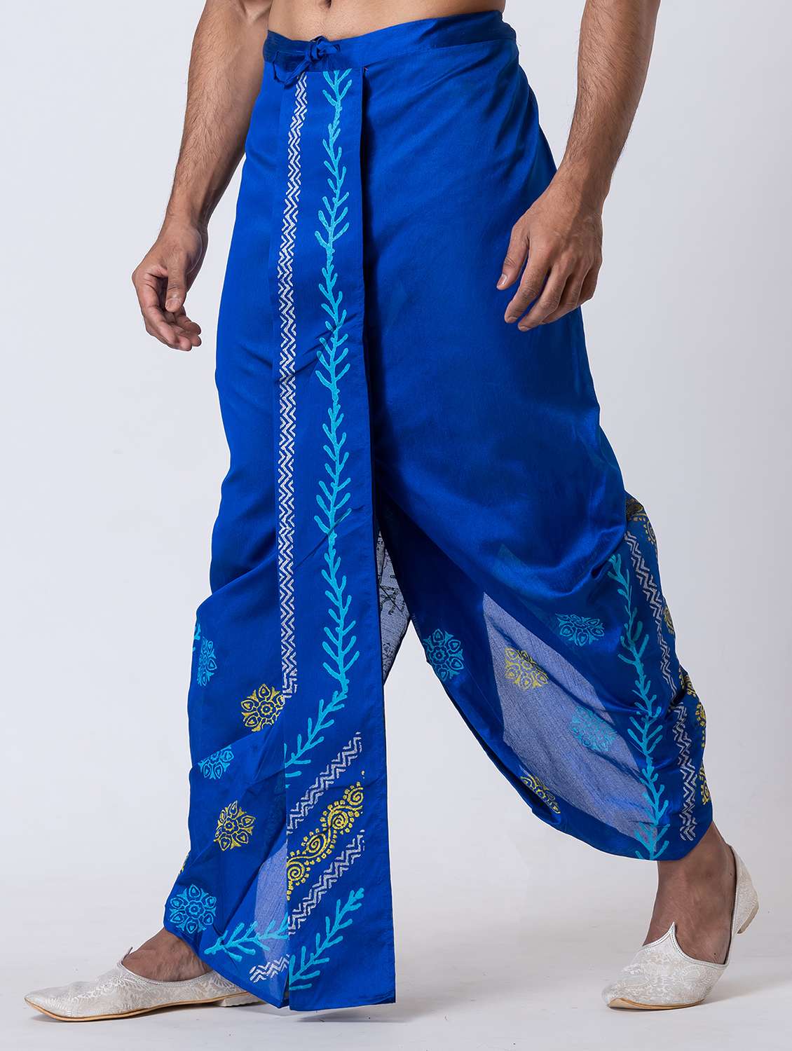 men printed mid rise draped dhoti - 22016521 -  Standard Image - 2