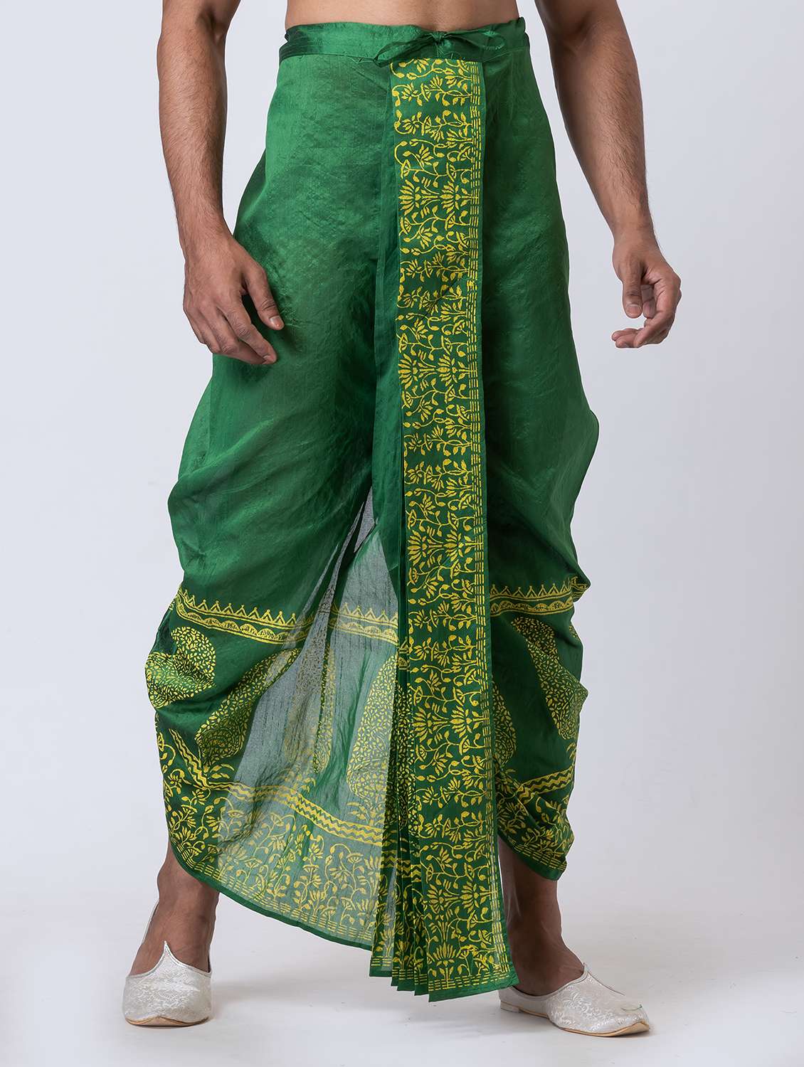 men printed mid rise draped dhoti - 22016523 -  Standard Image - 2