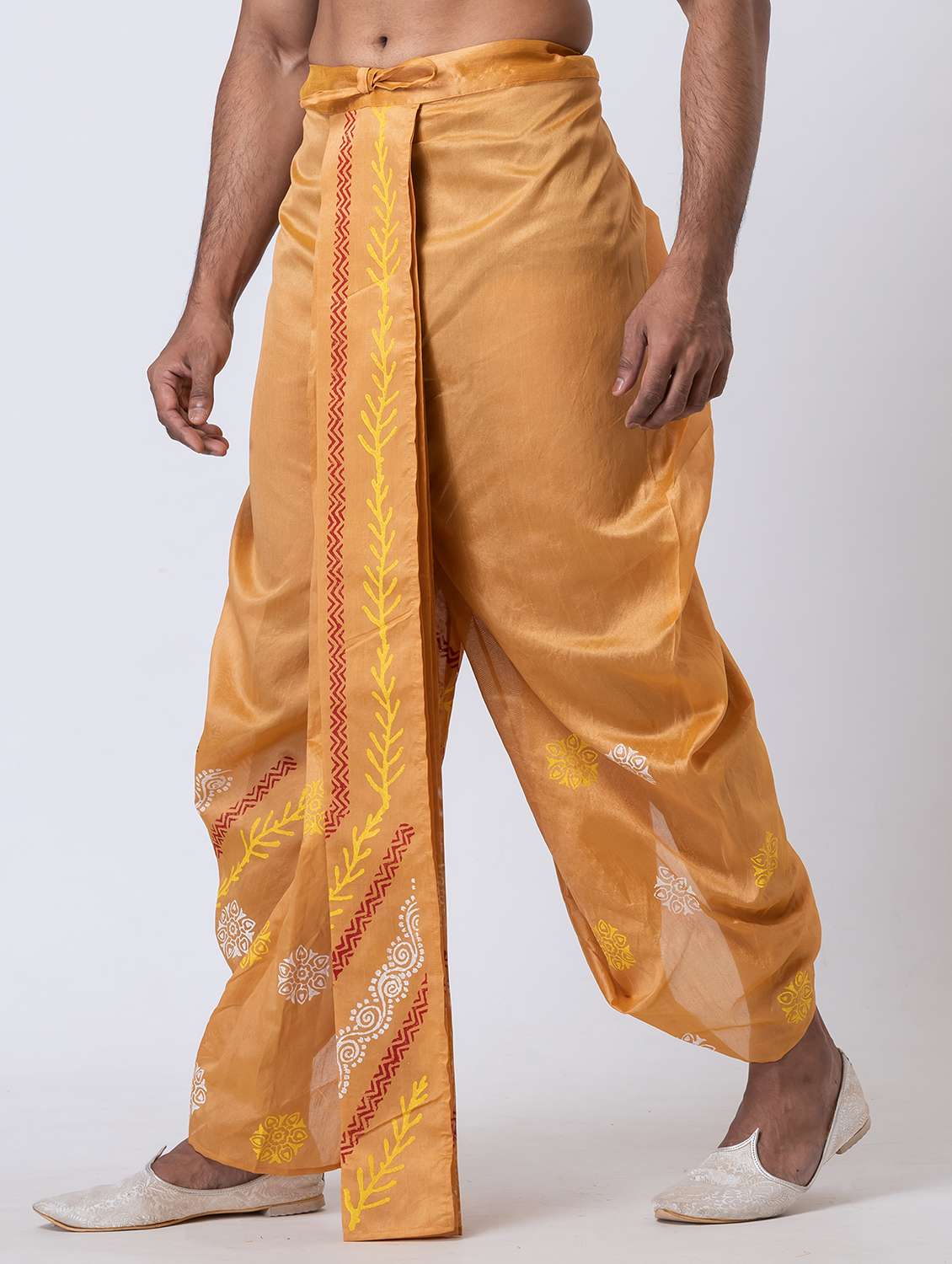 men printed mid rise draped dhoti - 22016524 -  Standard Image - 2