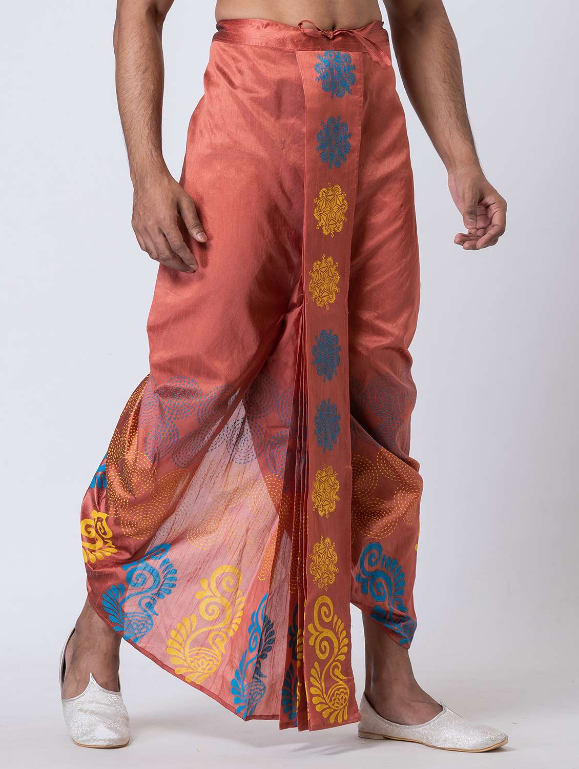 men printed mid rise draped dhoti - 22016525 -  Standard Image - 2