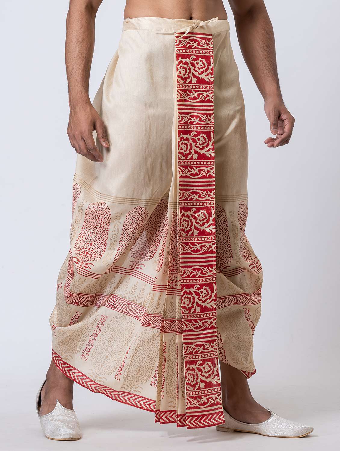men printed mid rise draped dhoti - 22016528 -  Standard Image - 2