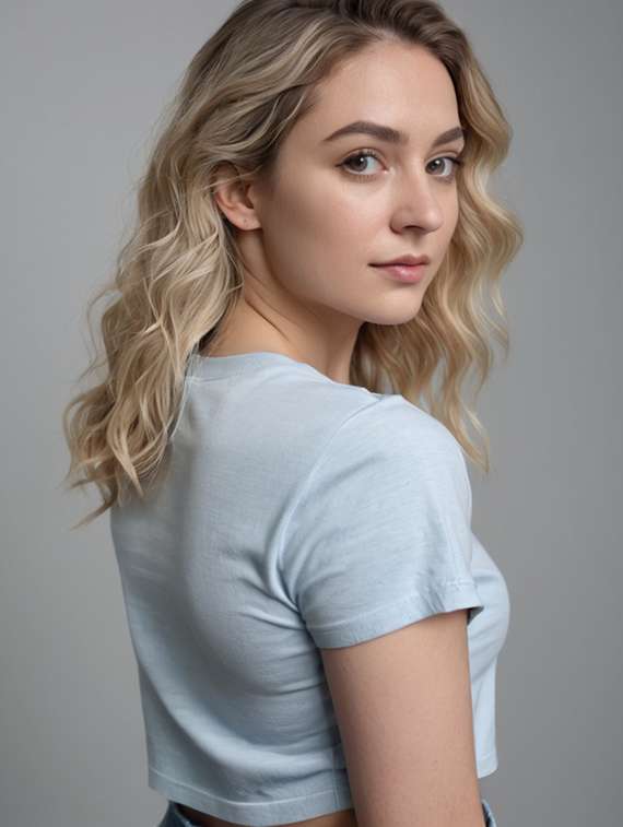 women solid short sleeve crop t-shirt - 22016555 -  Standard Image - 2