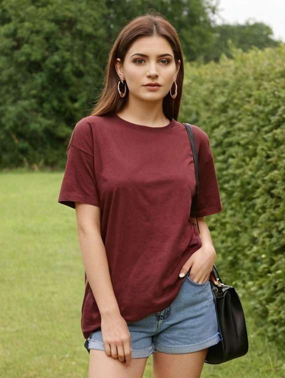 women solid short sleeve regular fit t-shirt - 22016559 -  Standard Image - 2