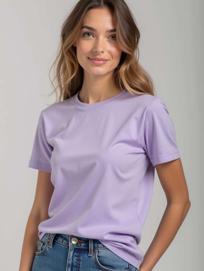 women solid short sleeve regular fit t-shirt - 22016572 -  Standard Image - 2