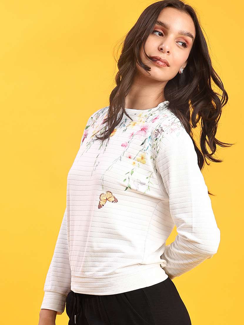 women printed long sleeve sweatshirt - 22016604 -  Standard Image - 2