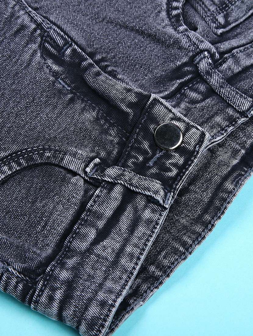 girls solid mid rise denim shorts - 22016616 -  Standard Image - 2