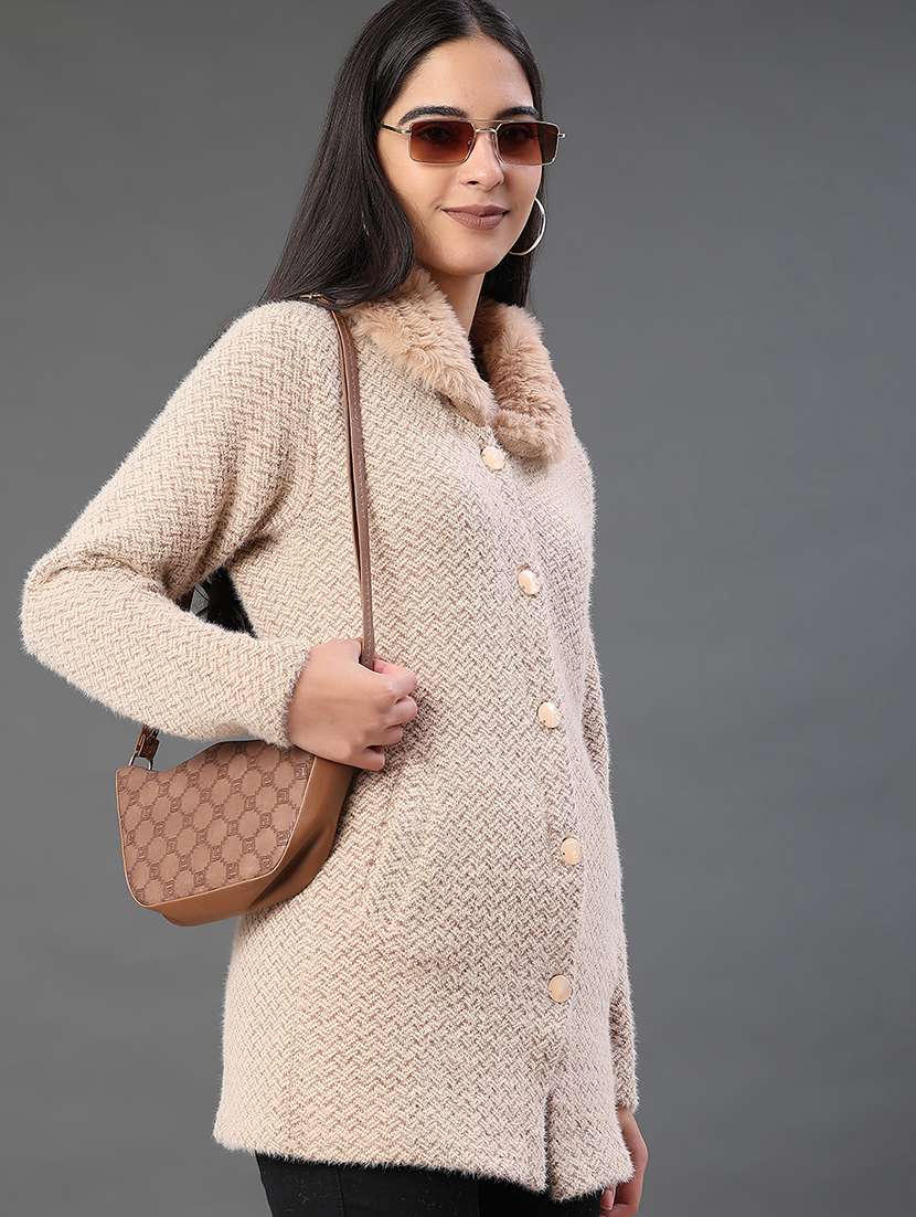 women self designed long sleeve cardigan