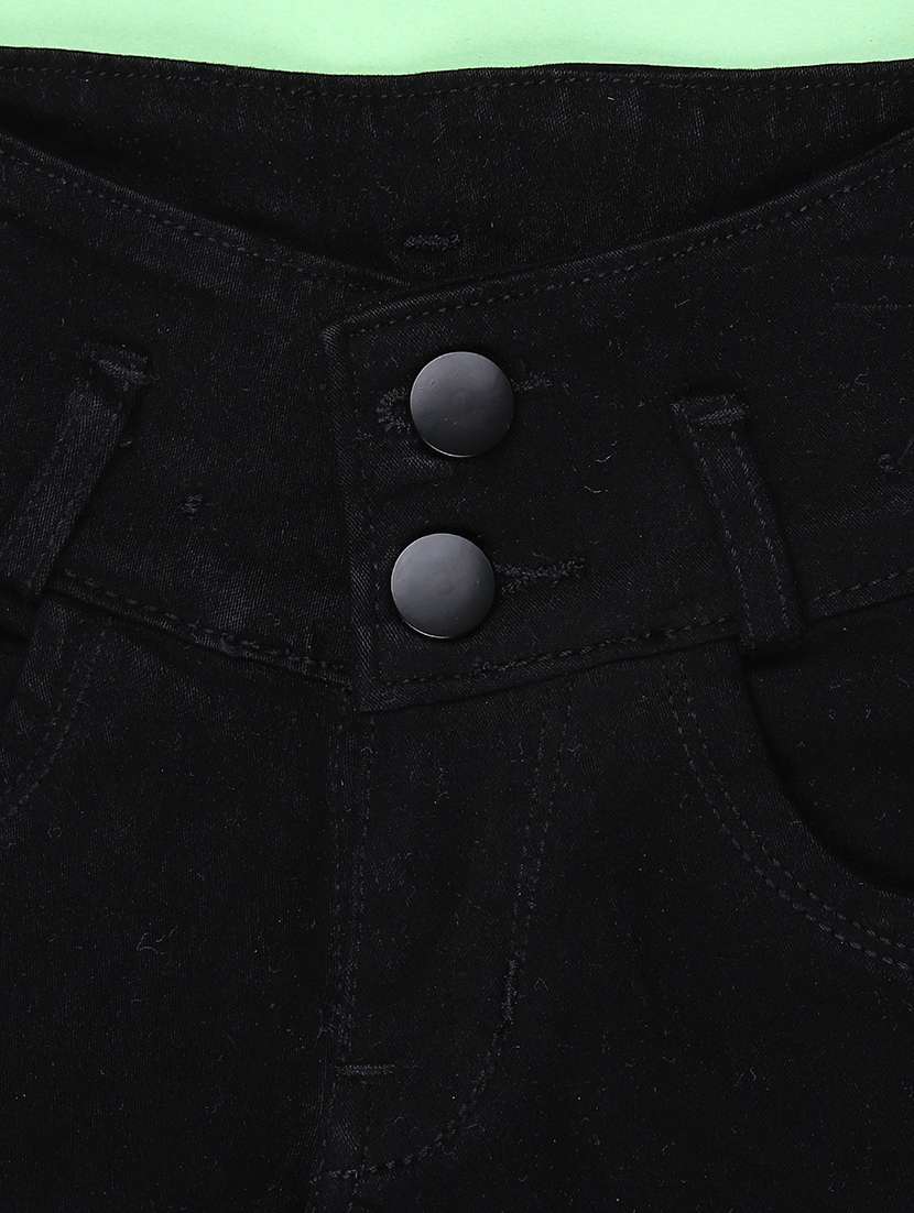 girls solid mid rise shorts  - 22016696 -  Standard Image - 2