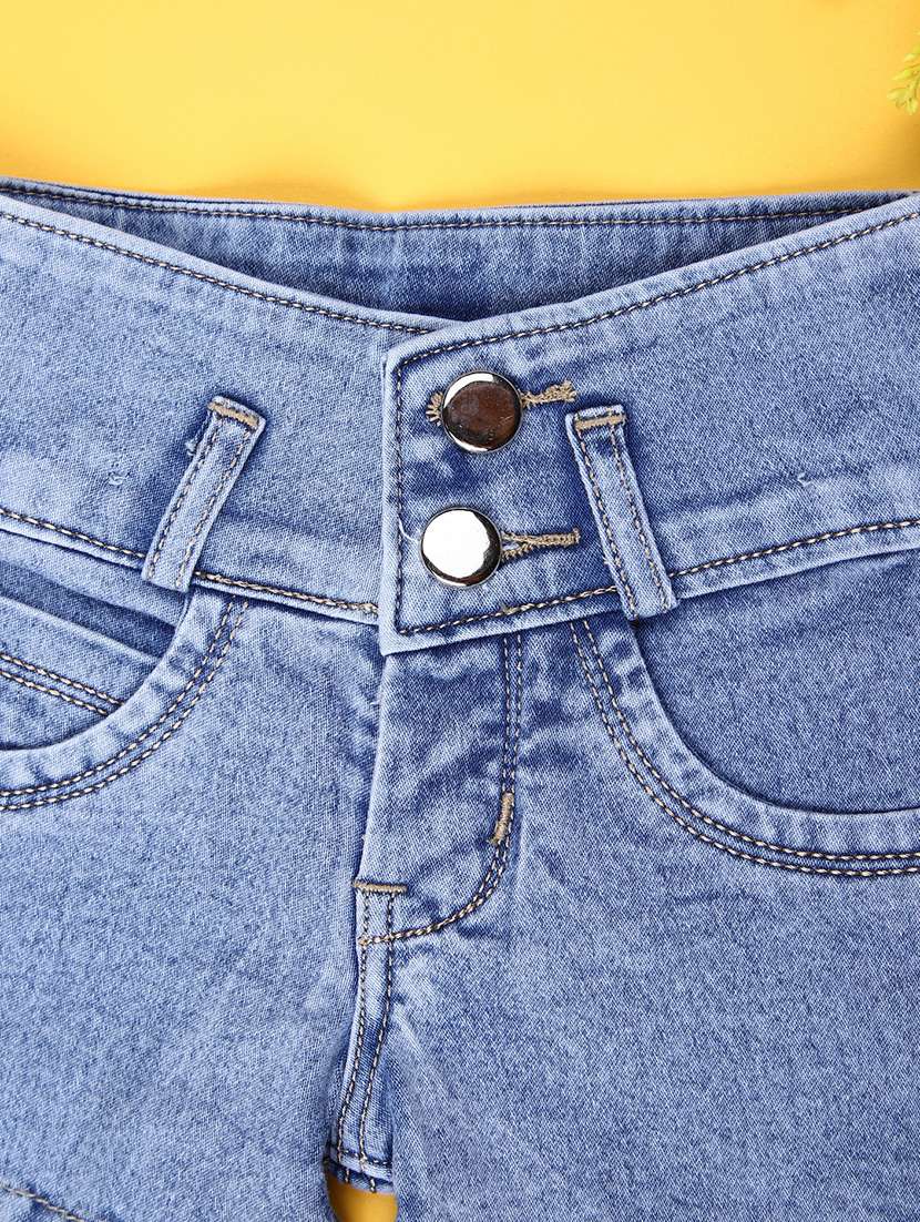 girls solid mid rise shorts  - 22016915 -  Standard Image - 2