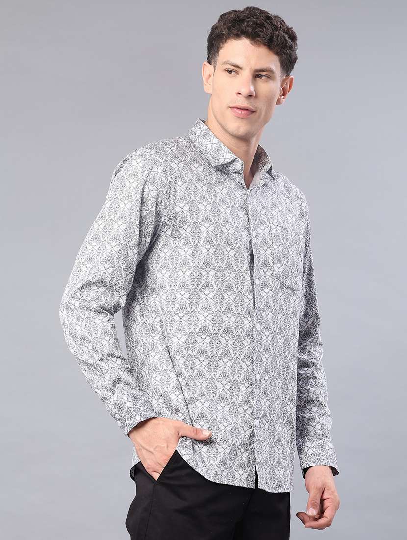 men printed long sleeve regular fit casual shirt - 22016922 -  Standard Image - 2
