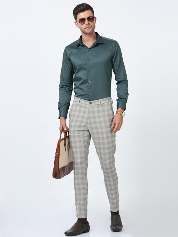 men solid collared long sleeve formal shirt - 22016983 - Standard Image - 2