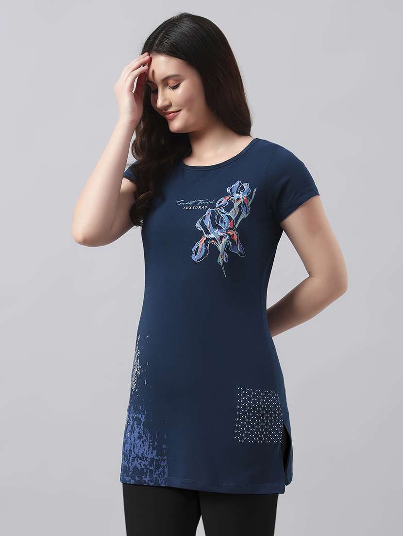 women printed short sleeve regular fit t-shirt - 22017405 -  Standard Image - 2